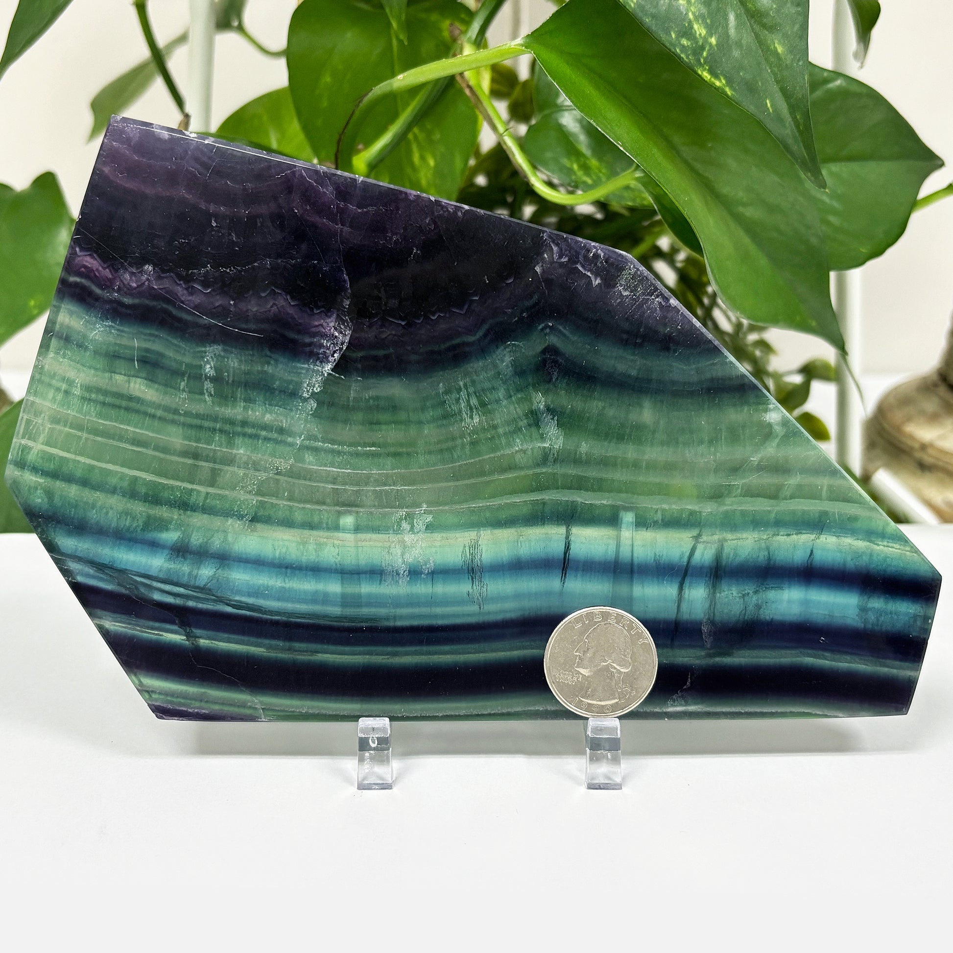 Natural Fluorite Crystal Gemstone Slab - Gem Avenue