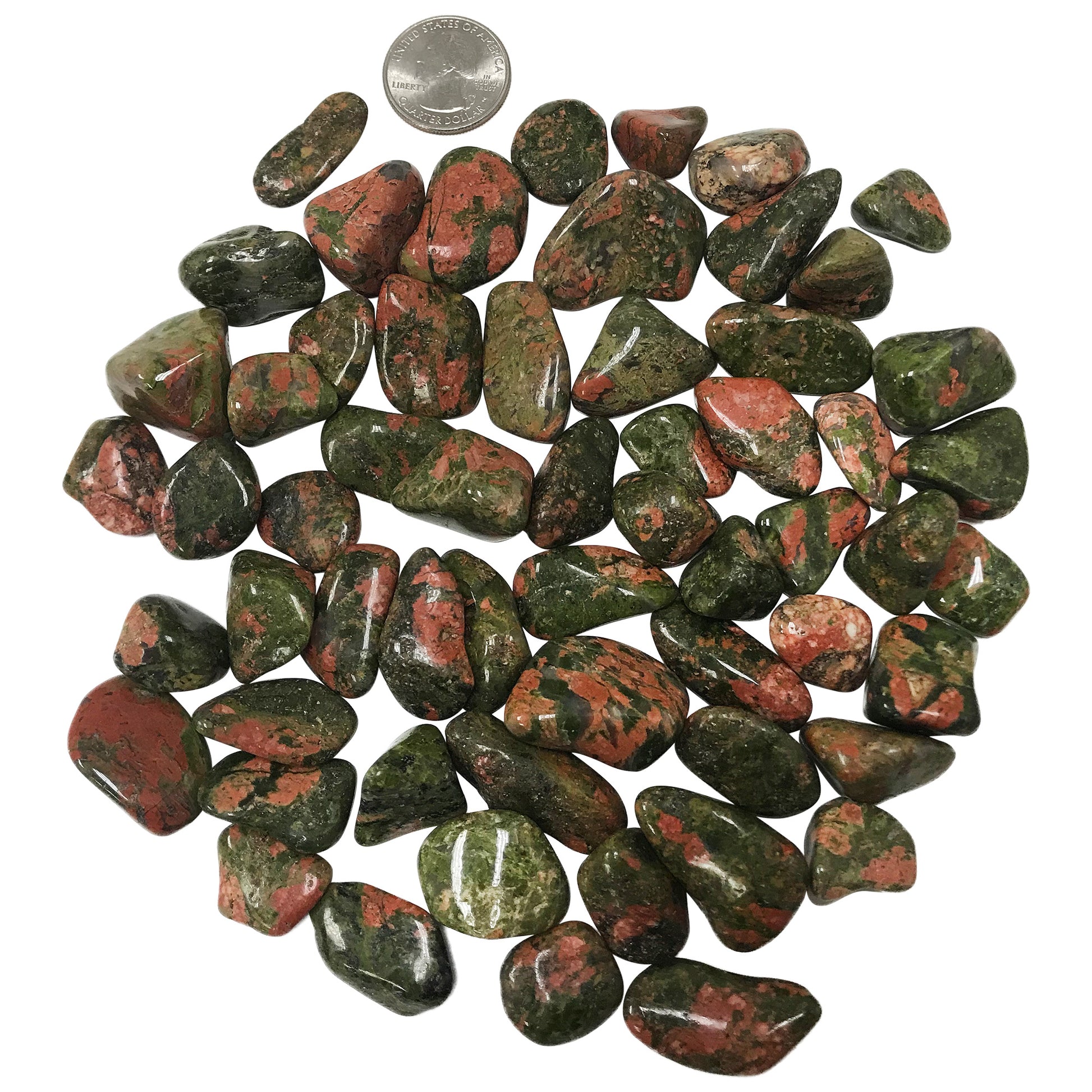 Natural Unakite Tumbled Stone - Gem Avenue