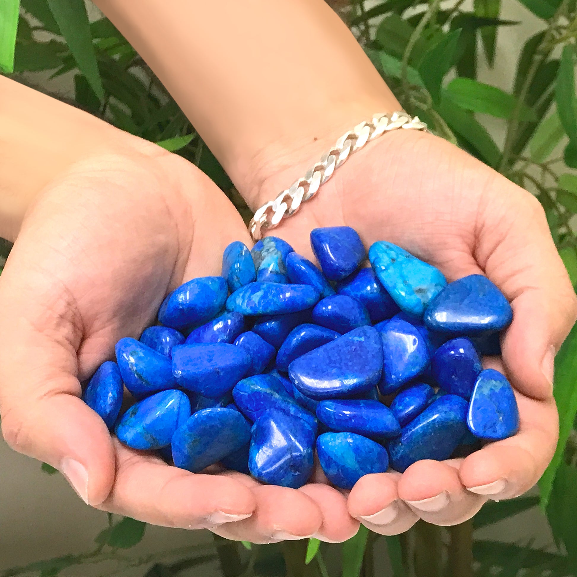 Blue Howlite Tumbled Stone - Gem Avenue