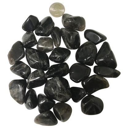 Black Smoky Quartz Tumbled Stone - Gem Avenue