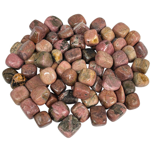 1 lb Natural Rhodonite Tumbled Stone Polished Gemstone Healing Crystals Bulk