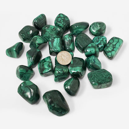 Green Malachite Tumbled Stone Gemstone Crystal - Gem Avenue