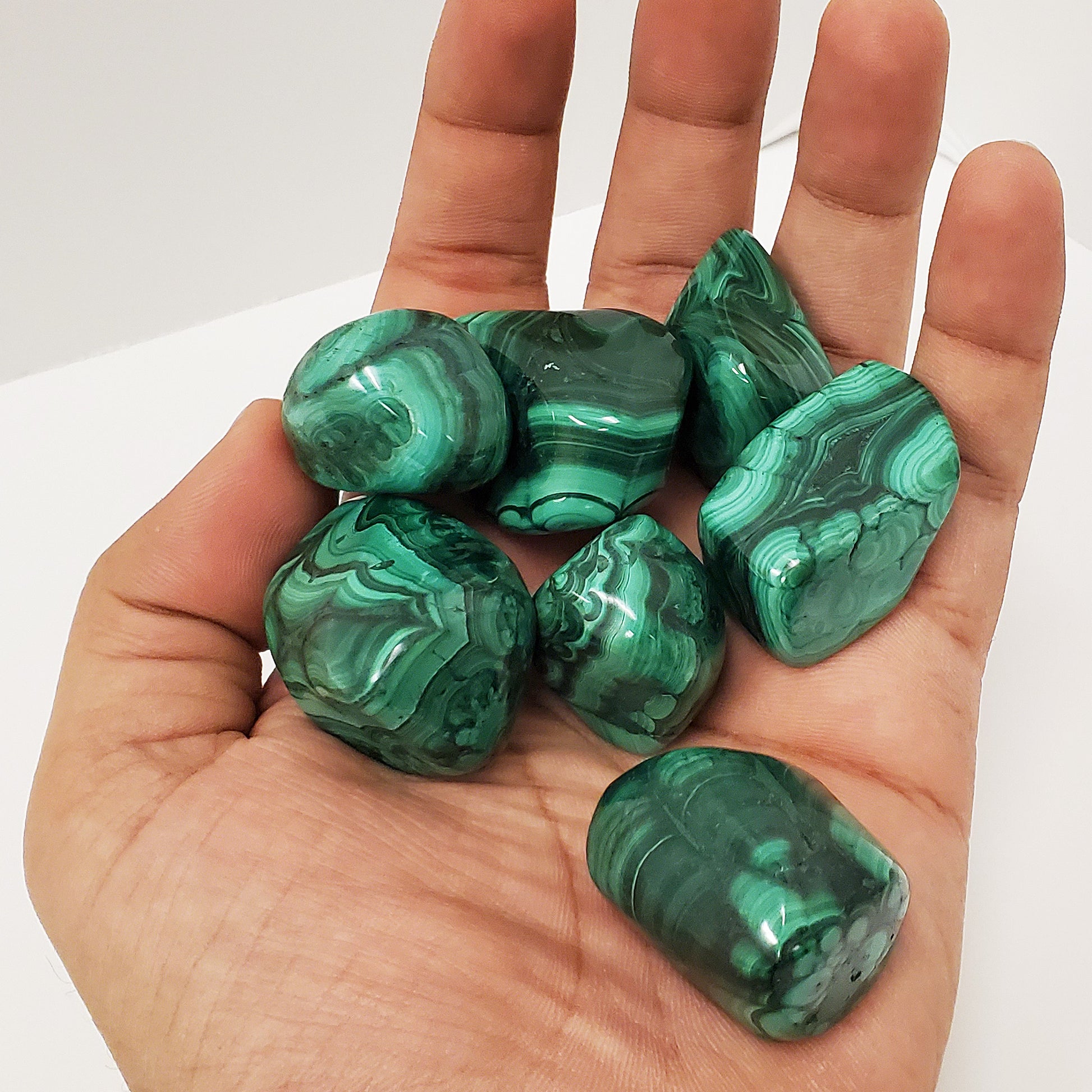 Green Malachite Tumbled Stone Gemstone Crystal - Gem Avenue