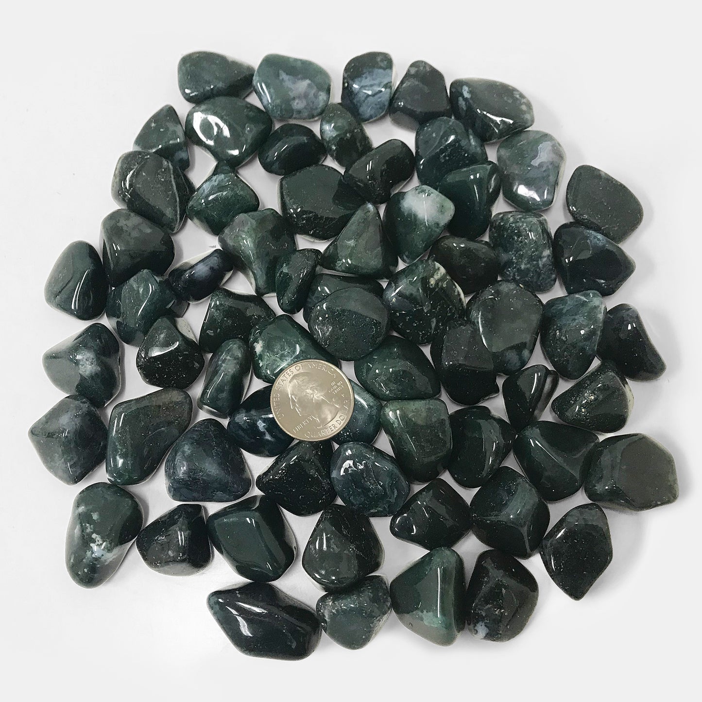 Moss Agate Tumbled Stone - Gem Avenue