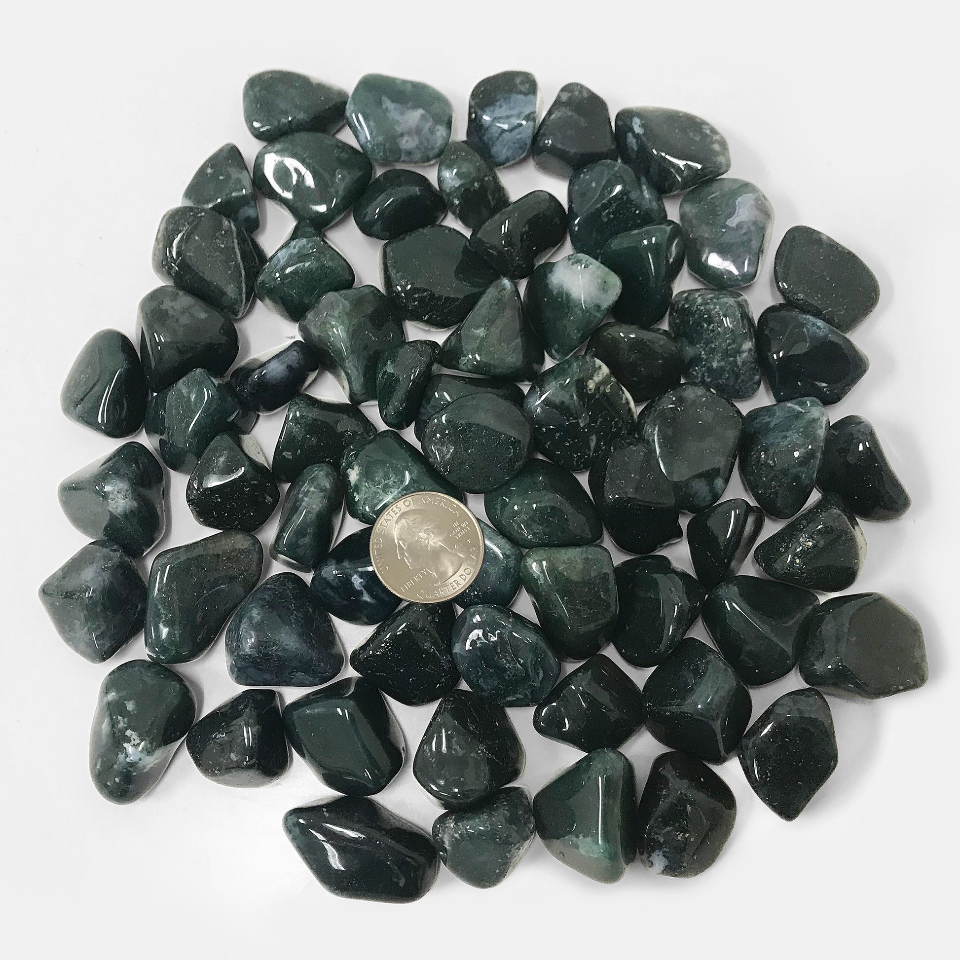 Moss Agate Tumbled Stone - Gem Avenue