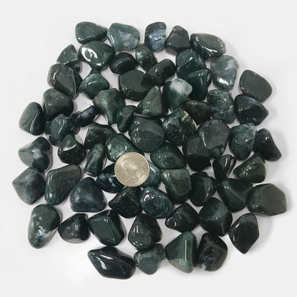 Moss Agate Tumbled Stone - Gem Avenue