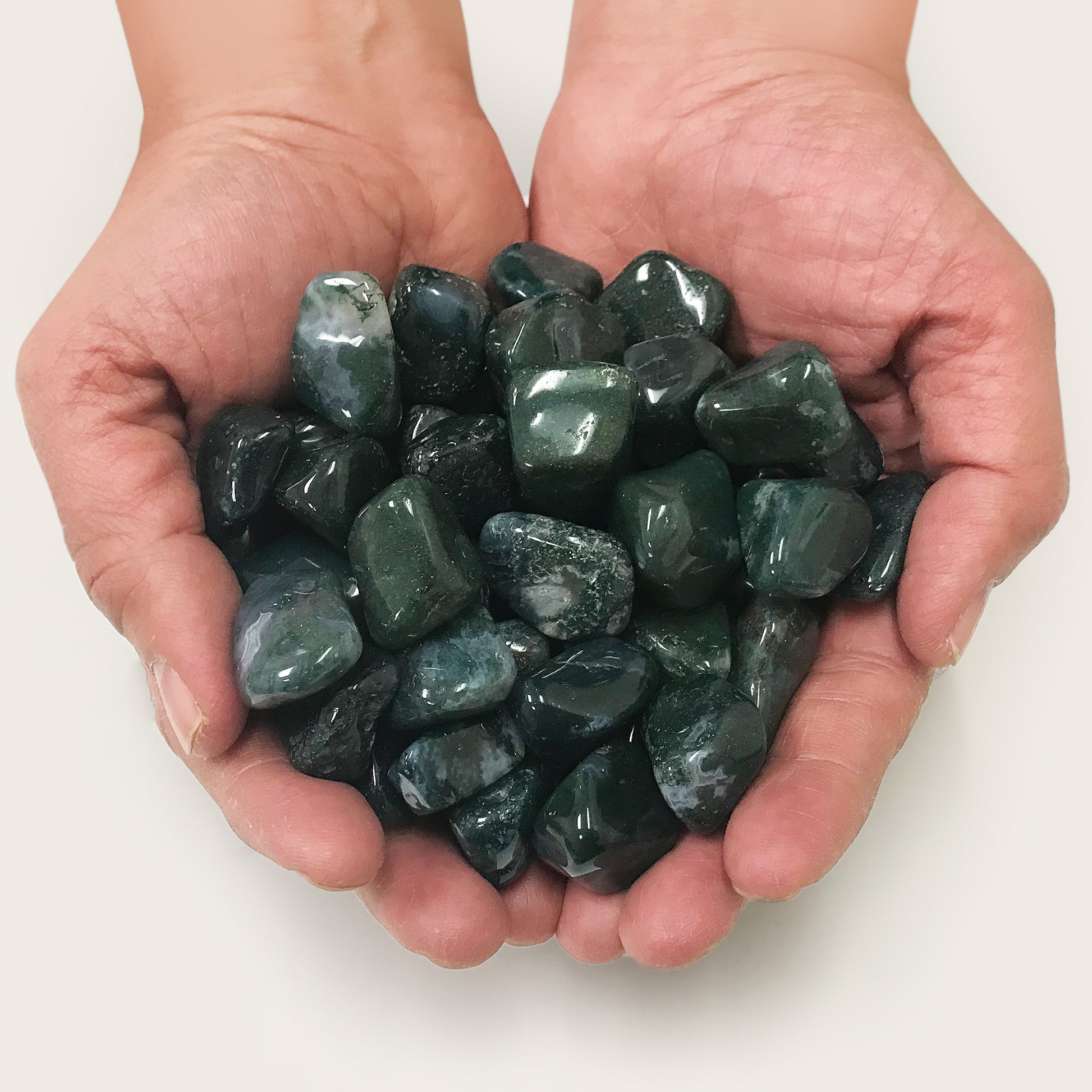 Moss Agate Tumbled Stone - Gem Avenue