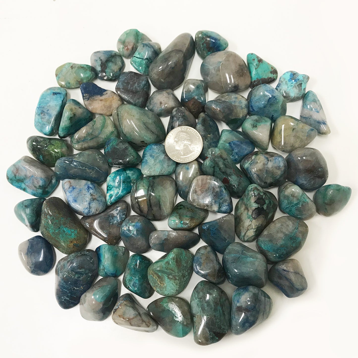 Chrysocolla Tumbled Stone - Gem Avenue