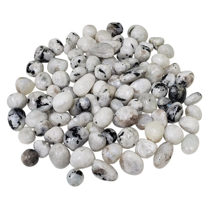 1 lb Natural Polished Rainbow Moonstone Gemstone Tumbled Stones Healing Crystals Bulk