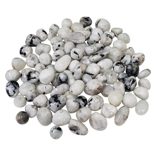 1 lb Natural Polished Rainbow Moonstone Gemstone Tumbled Stones Healing Crystals Bulk