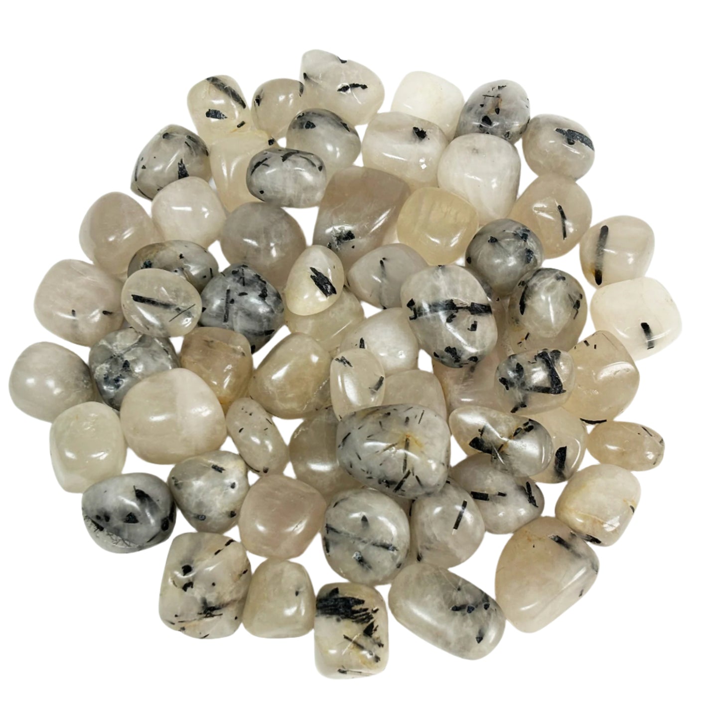 1 lb Natural Polished Rutilated Quartz Gemstone Tumbled Stones Healing Crystals Bulk