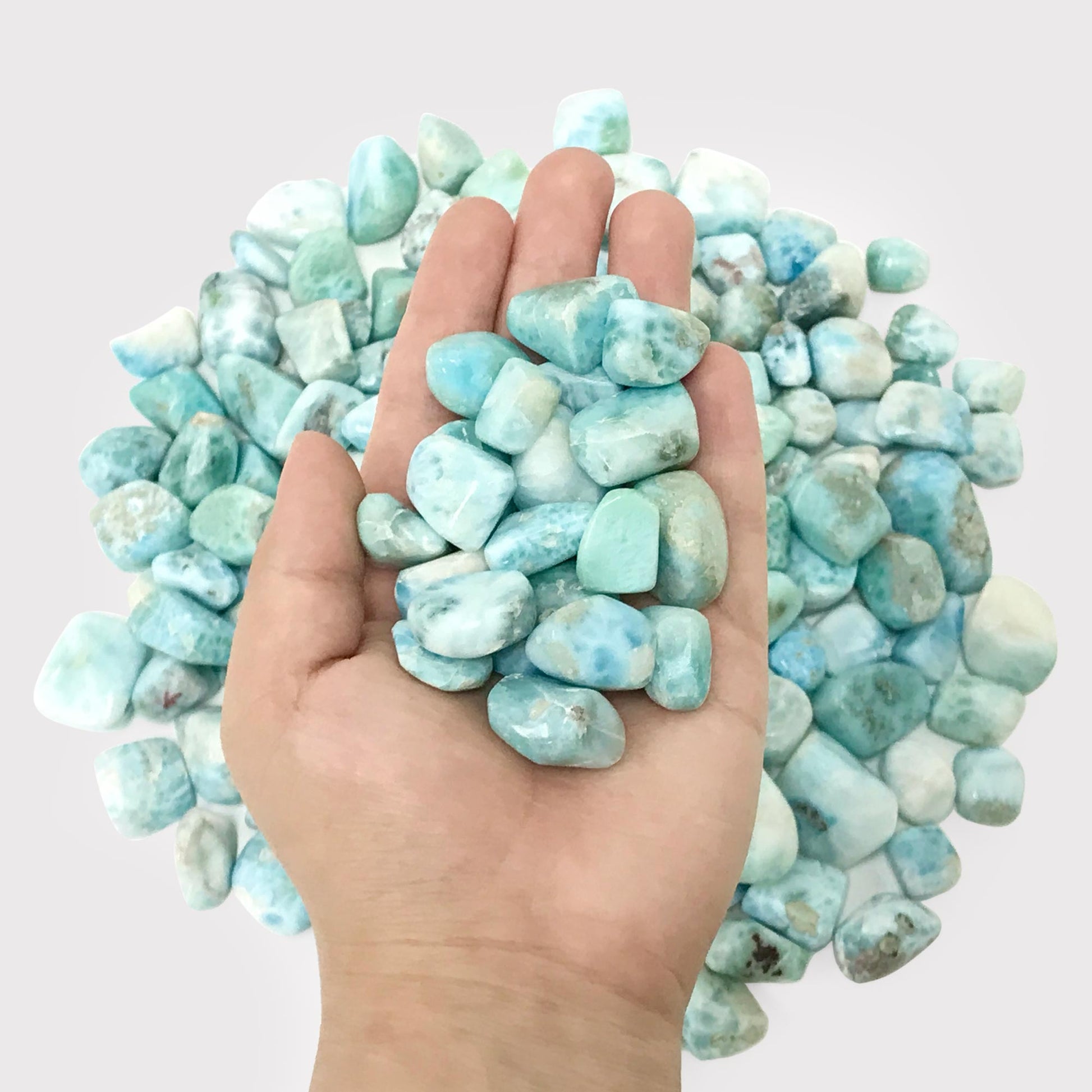Natural Larimar Tumble Stone Tumbled Gemstone Crystals - Gem Avenue