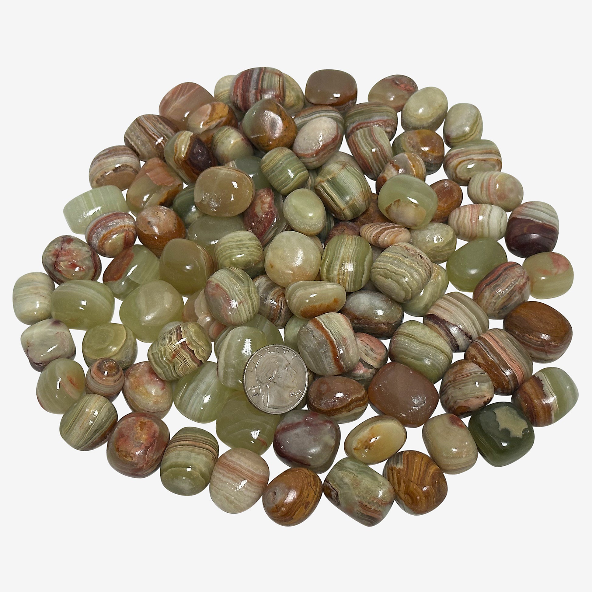 Natural Green Onyx Tumble Stone - Gem Avenue