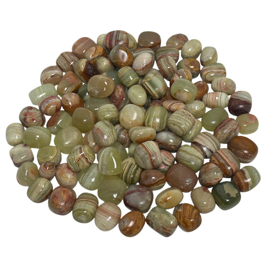 1 lb Natural Polished Green Onyx Gemstone Tumbled Stones Healing Crystals Bulk