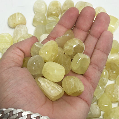 Natural Lemon Calcite Tumbled Stone - Gem Avenue