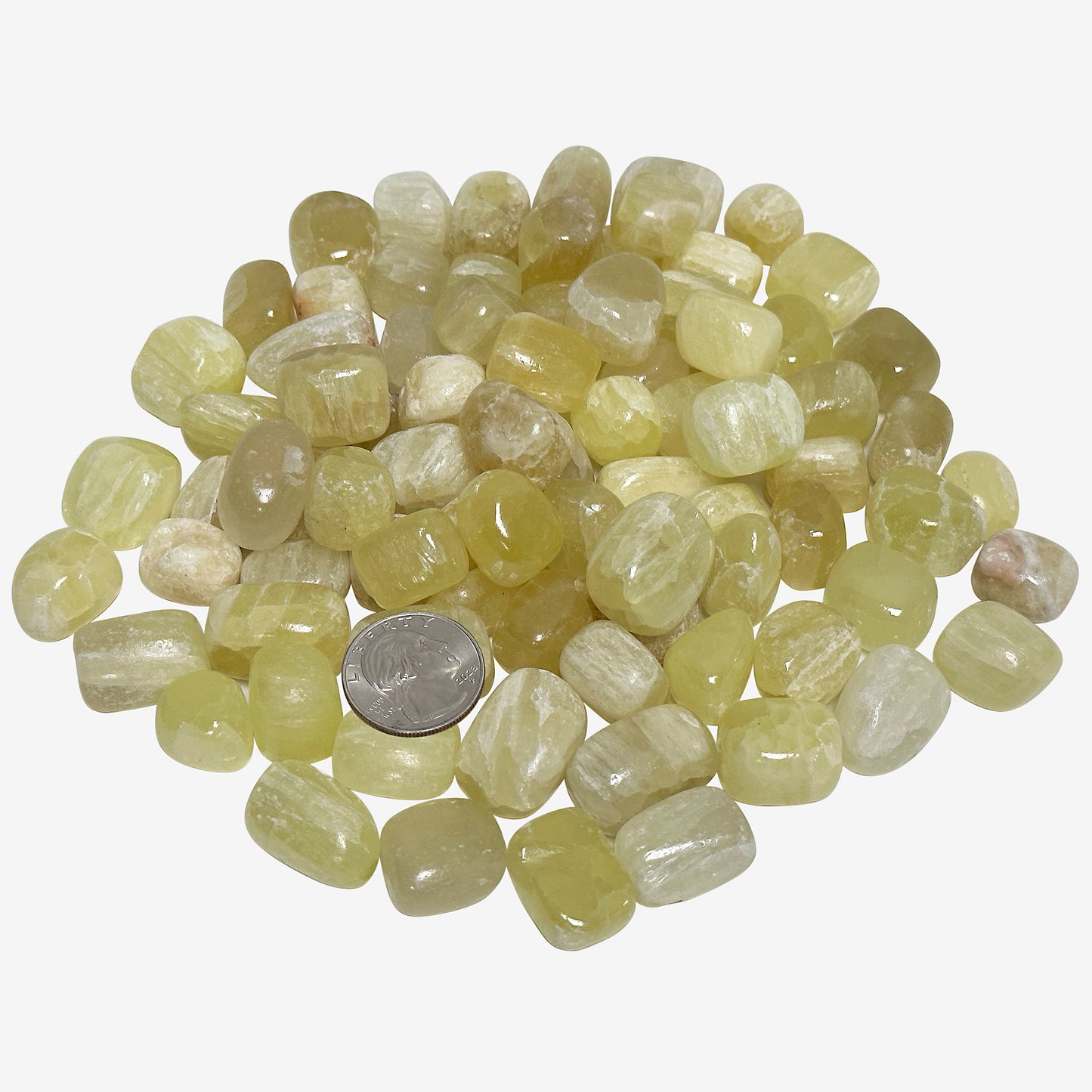 Natural Lemon Calcite Tumbled Stone - Gem Avenue