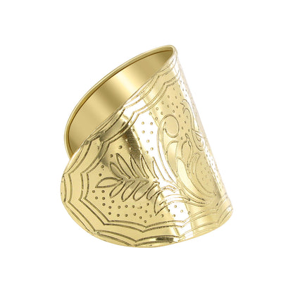 Engraved Elephant & Leaves Storytelling 2.6 inch Wide Cuff Bracelet