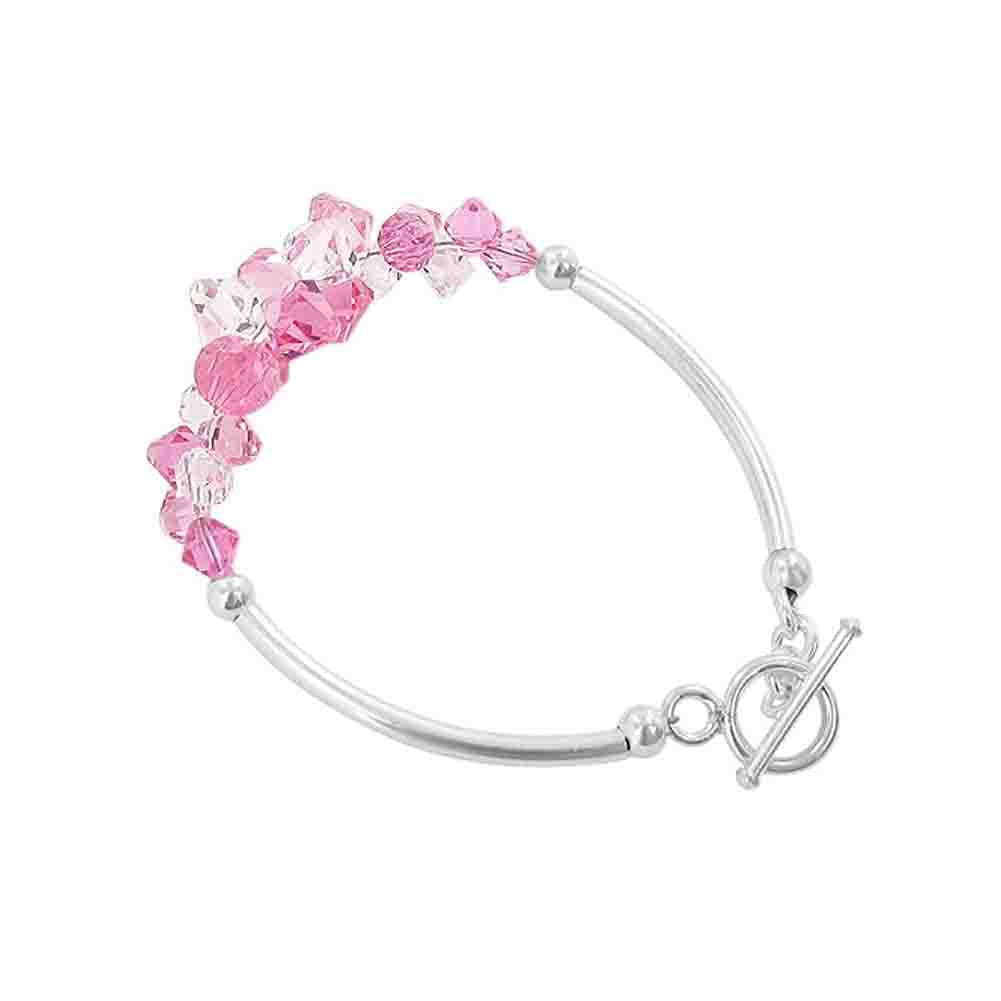 .925 Sterling Silver Bracelet with Austrian Crystals 7.5 Inches