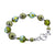 .925 Silver 8 inch Bracelet with 10mm Faux Pearl and Austrian Crystals