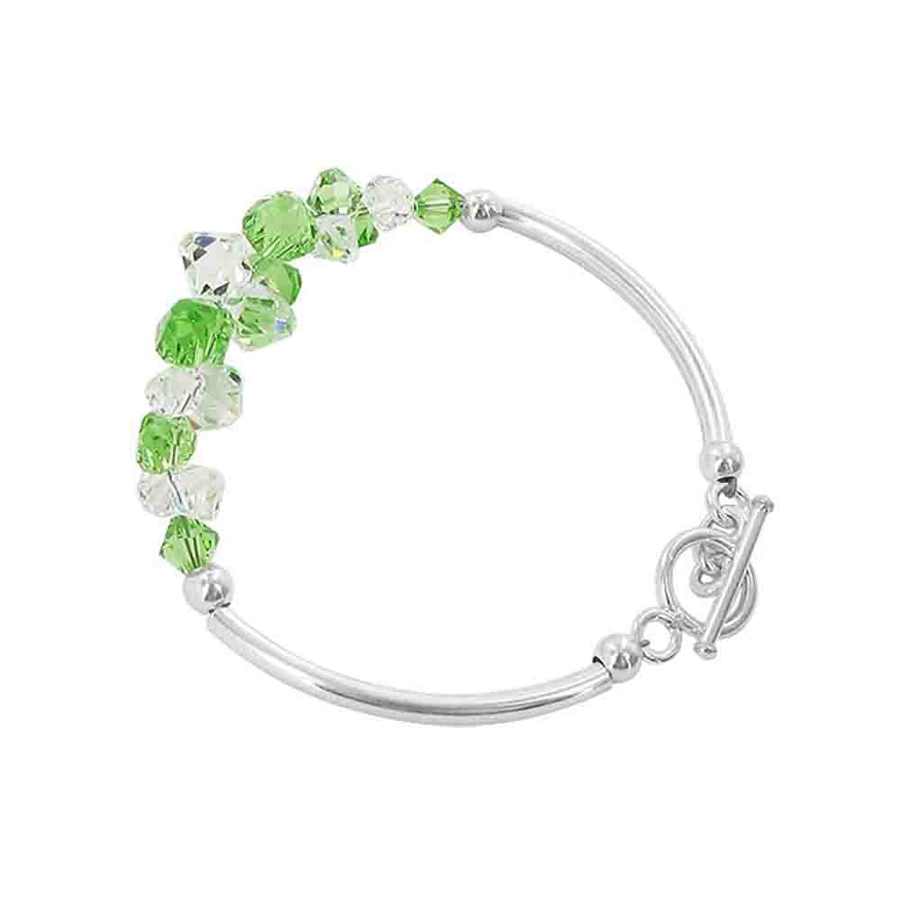 .925 Sterling Silver Bracelet with Austrian Crystals 7.5 Inches