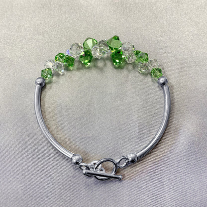 .925 Sterling Silver Bracelet with Austrian Crystals 7.5 Inches