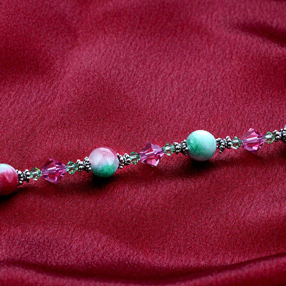 Simulated Gemstones & Austrian Crystals 925 Sterling Silver Bracelet - Gem Avenue