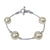 Sterling Silver Bracelet with Simulated Pearl and Austrian Crystals