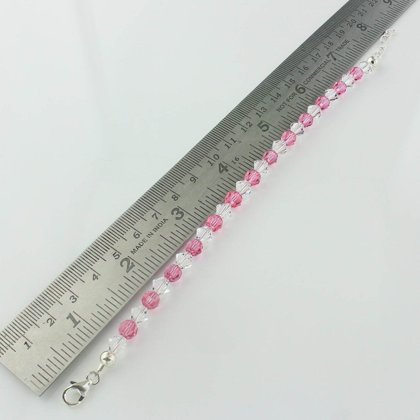 Sterling Silver Bracelet with Austrian Crystals Adjustable 7 to 8 Inch