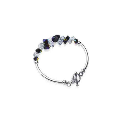 .925 Sterling Silver Bracelet with Austrian Crystals 7.5 Inches