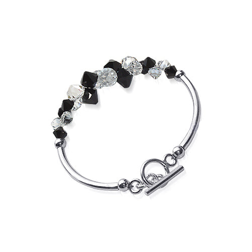 .925 Sterling Silver Bracelet with Austrian Crystals 7.5 Inches