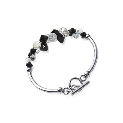.925 Sterling Silver Bracelet with Austrian Crystals 7.5 Inches