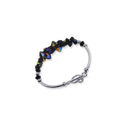 .925 Sterling Silver Bracelet with Austrian Crystals 7.5 Inches