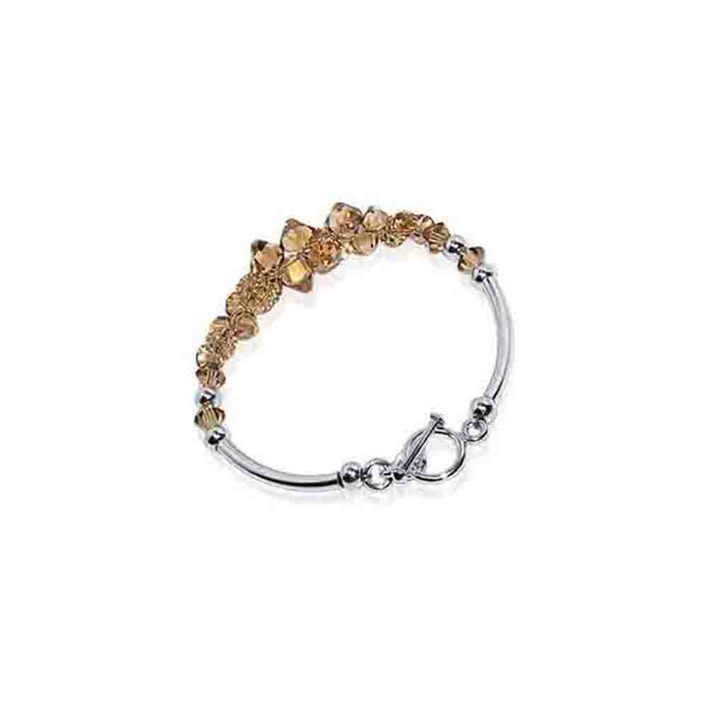 .925 Sterling Silver Bracelet with Austrian Crystals 7.5 Inches