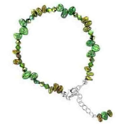 Pearl with Austrian Crystals 7 to 8.5 inch Sterling Silver Bracelet - Gem Avenue