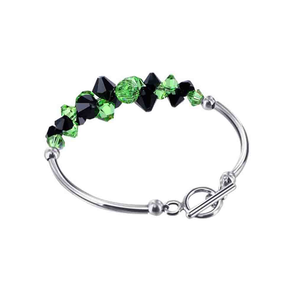 .925 Sterling Silver Bracelet with Austrian Crystals 7.5 Inches