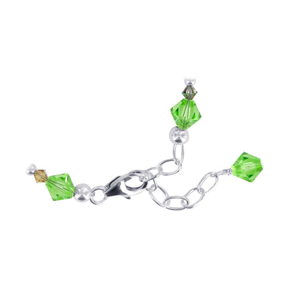 Millefiori Glass with Austrian Crystals Sterling Silver Bracelet - Gem Avenue