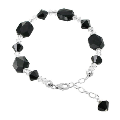 Sterling Silver 925 Adjustable Bracelet with Bicone Austrian Crystals Sparkling, Durable, and Elegant Design for Women’s Fashion or Gifting