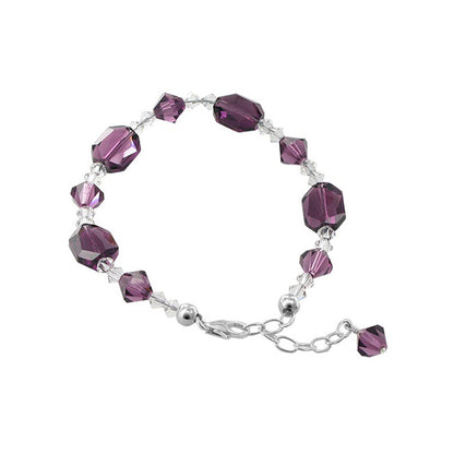 Sterling Silver 925 Adjustable Bracelet with Bicone Austrian Crystals Sparkling, Durable, and Elegant Design for Women’s Fashion or Gifting