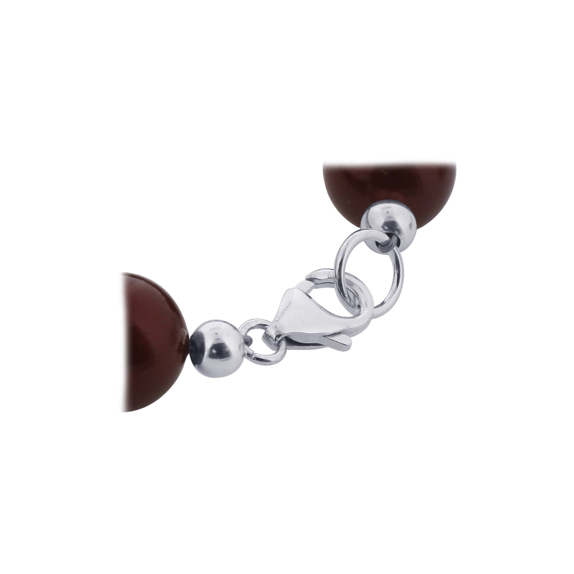 Red Austrian Faux Pearl & 925 Sterling Silver Bracelet - Gem Avenue