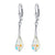 Teardrop-Shaped Austrian Crystal Handmade 925 Sterling Silver Leverback Drop Earrings