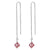 Handmade 925 Sterling Silver Threader Drop Earrings with Bicone Austrian Crystals