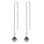 Handmade 925 Sterling Silver Threader Drop Earrings with Bicone Austrian Crystals