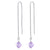 Handmade 925 Sterling Silver Threader Drop Earrings with Bicone Austrian Crystals