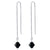 Handmade 925 Sterling Silver Threader Drop Earrings with Bicone Austrian Crystals