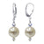 .925 Sterling Silver Drop Earrings with Pearl and Austrian Crystals