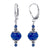 .925 Silver Earrings with Glass Beads and Austrian Crystal Drops