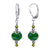 .925 Silver Earrings with Glass Beads and Austrian Crystal Drops