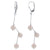 .925 Sterling Silver Dangle Earrings with Imitation Austrian Pearls