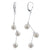 .925 Sterling Silver Dangle Earrings with Imitation Austrian Pearls