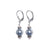 .925 Sterling Silver Drop Earrings with Faux Pearls Austrian Crystals